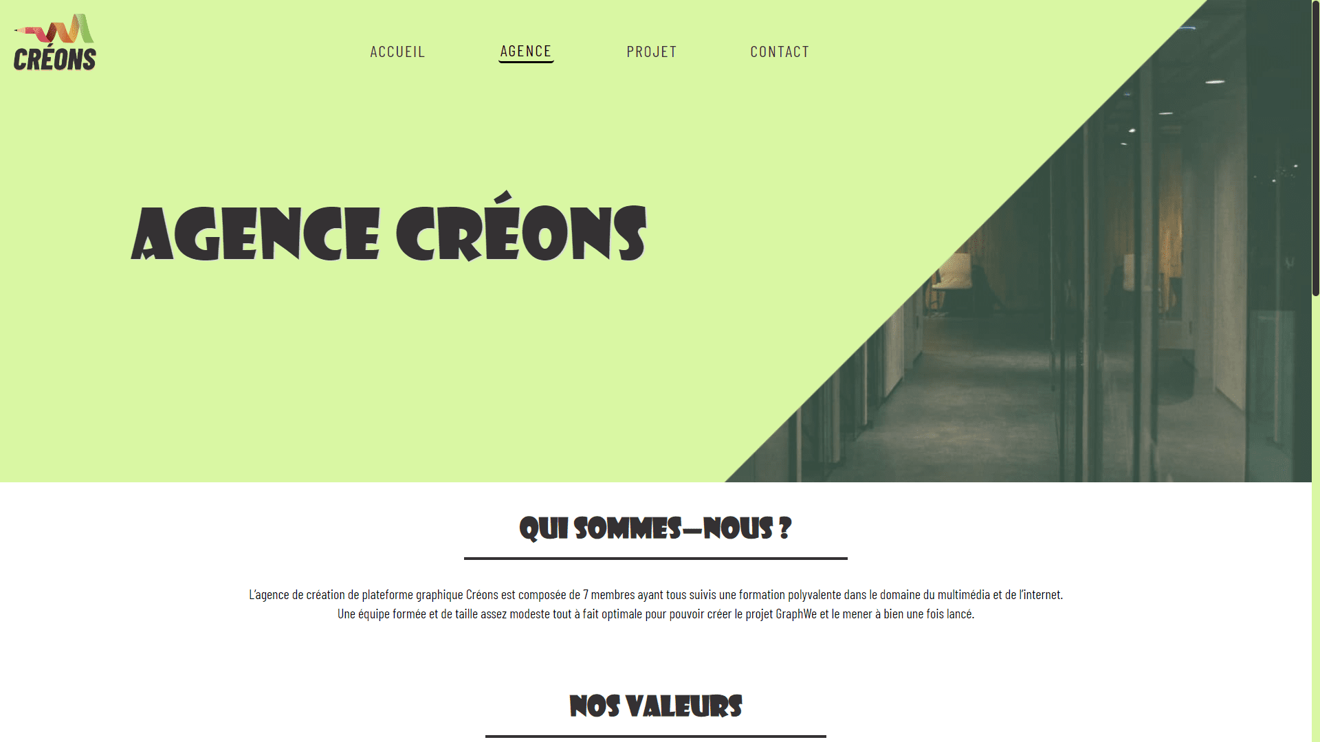 Créons's Agency Page